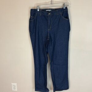 Woman Within 5 Pocket Jeans with Elastic Inserts Size 12W Petite